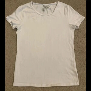 White Baby-T Cap-Sleeve size small fitted